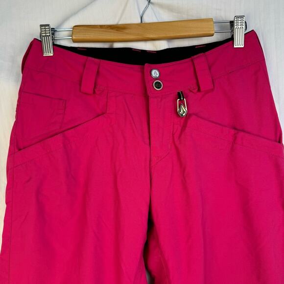 Volcom Carbon Waterproof Snow Pants Women’s Size X-Small Bright Pink Nylon Ski - Picture 2 of 10